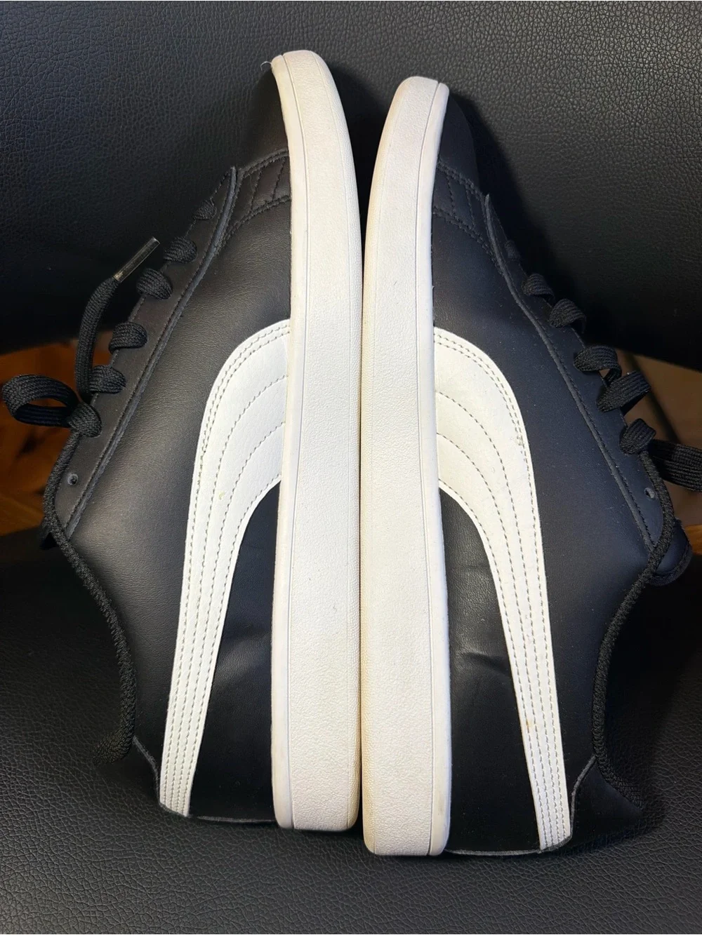 Puma Black Sneakers with White Formstrip